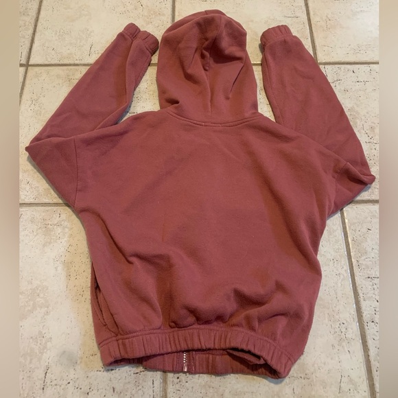 Ardene Mauve Cropped Zip-Up Hoodie Sweatshirt XS - Picture 4 of 5